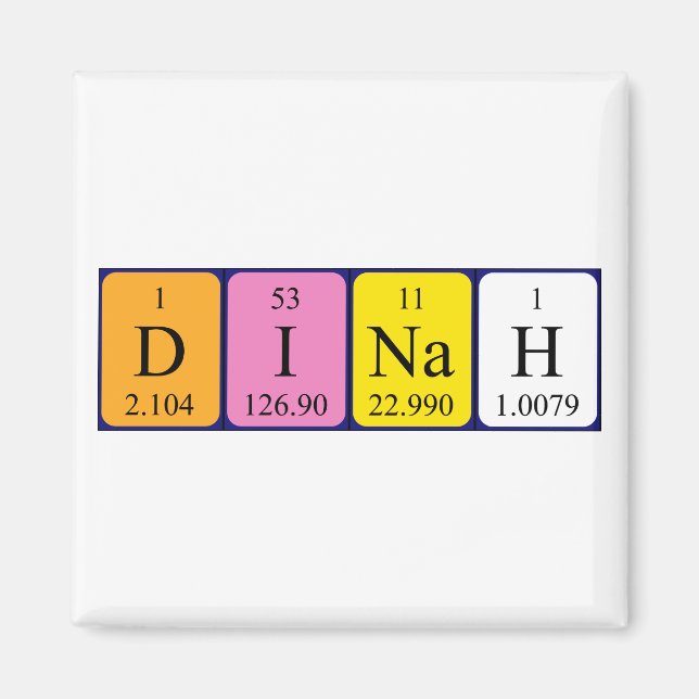 Dinah Periodisk bord namn magnet (Framsidan)