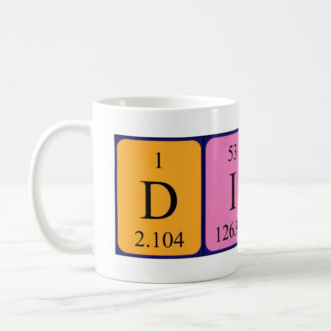 Dinah Periodisk bord namn mugg (Vänster)