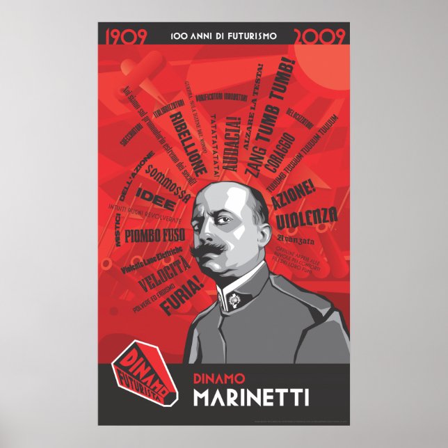 Dinamo Futurista Marinetti Zang Tumb Tumb Poster (Framsidan)