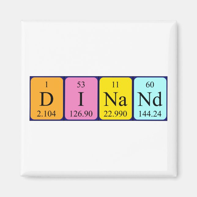 Dinand Periodisk magnet bord namn (Framsidan)