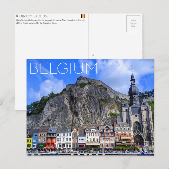 Dinant, Belgien Reseskickkort Vykort (Fram/baksida)