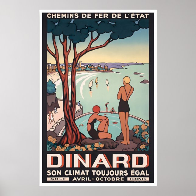 Dinard Utskrift Fransk Konst Frankrike Resa Affisc Poster (Framsidan)