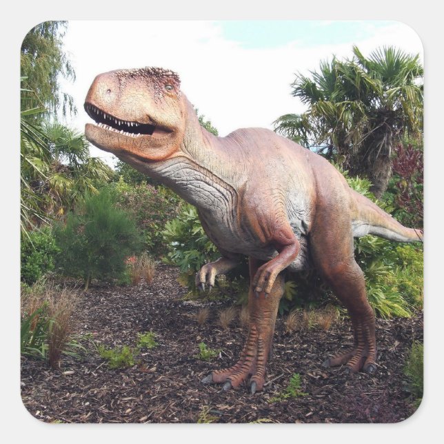 Dinasaur Fyrkantigt Klistermärke (Framsida)