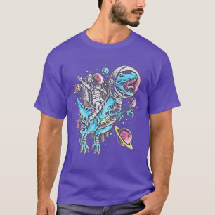 Dinasour tri space himlar och astronaut stjärnor p t shirt