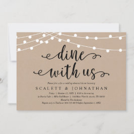 Dine med oss, Rustic Kraft Rehearsal Dinner Inbjudningar