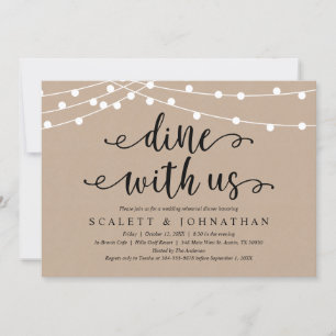 Dine med oss, Rustic Kraft Rehearsal Dinner Inbjudningar