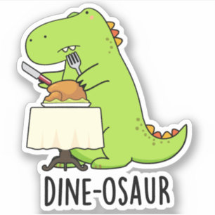 Dine-osaur Funny Dinosaur Pun Klistermärken