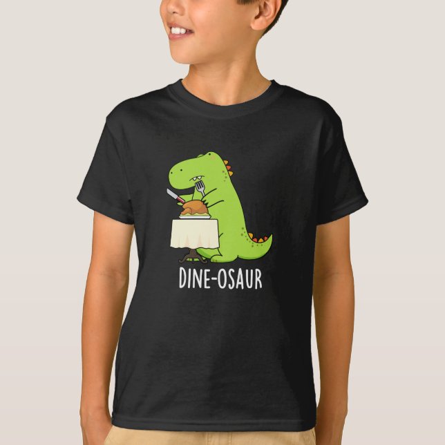 Dine-osaur Funny Dinosaur Pun Mörk BG T Shirt (Framsida)