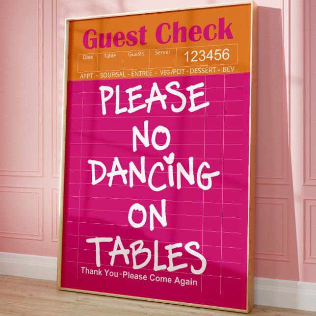 Diner Guest Check Funny Kitchen Decor Wall Art  Poster (Skapare uppladdad)