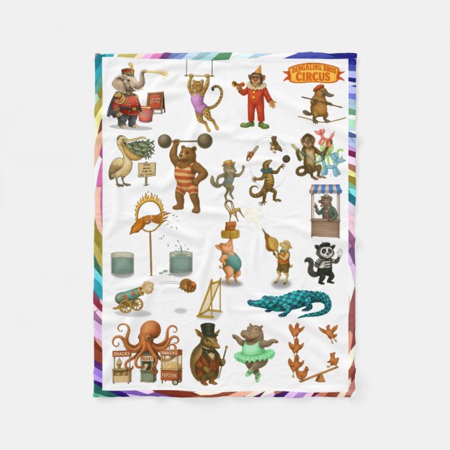 Dingaling Bros Circus acts Fleecefilt (Framsidan)