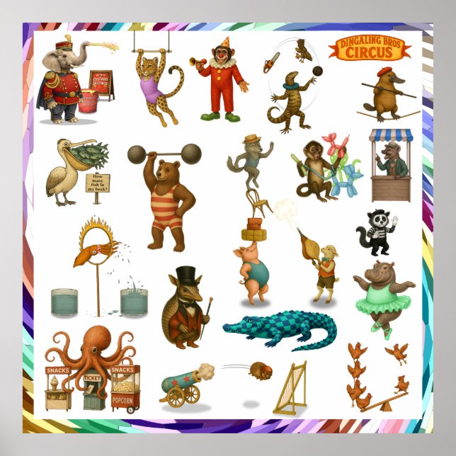 Dingaling Bros Circus acts Poster (Framsidan)
