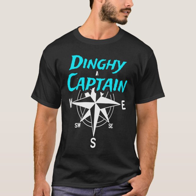 Dinghy Captain Sailing Crew Sailor Men Women Kids T Shirt (Framsida)