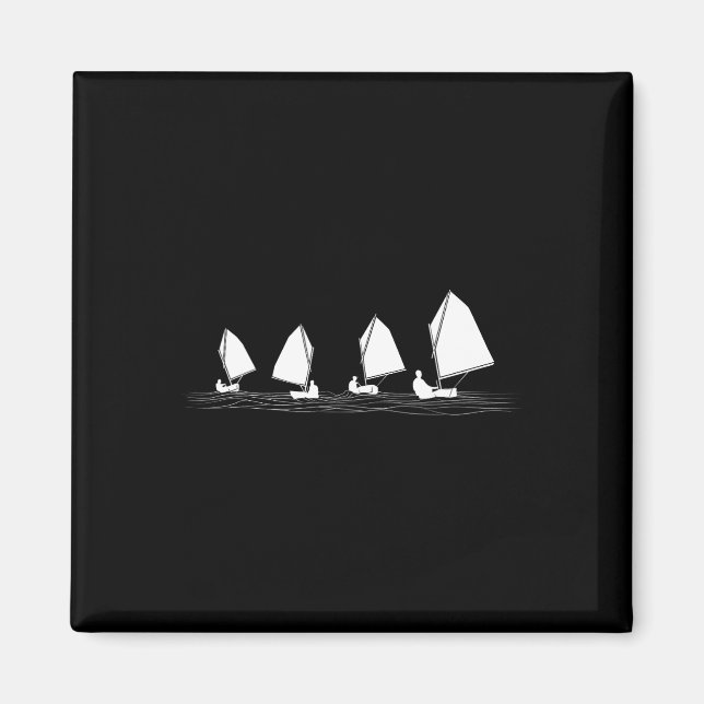 Dinghy Sail Boat Laser Optimist Racing Sailing Las Magnet (Framsidan)