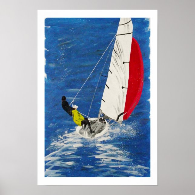 Dinghy Sailing Art Poster (Framsidan)