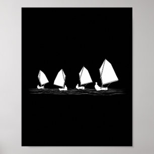 Dinghysegelbåt Laser Optimist Racing Segling Las Poster