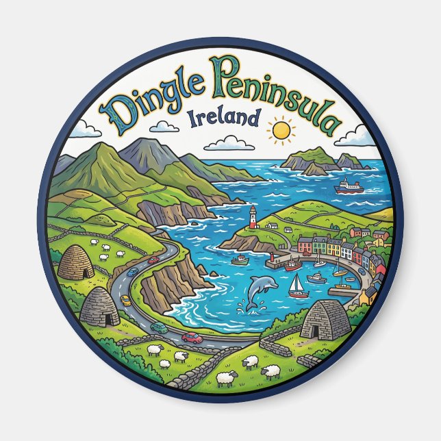 Dingle-halvön Irland Magnet (Framsidan)