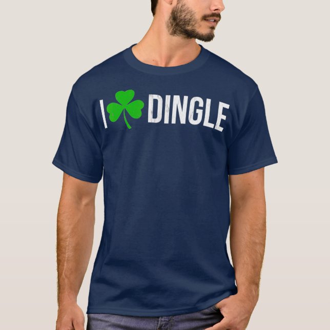 Dingle Ireland Shamrock Heart T Shirt (Framsida)