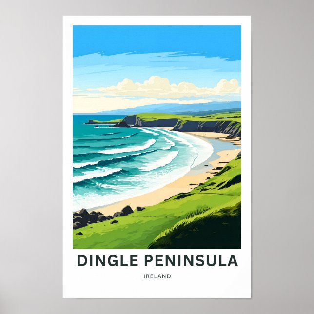 Dingle Peninsula Ireland Travel Print Poster (Framsidan)