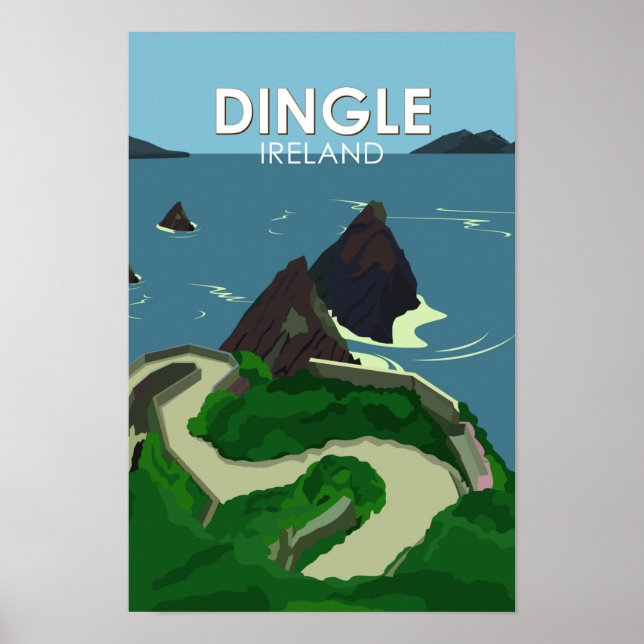Dingle Peninsula Ireland Travel Vintage Poster (Framsidan)