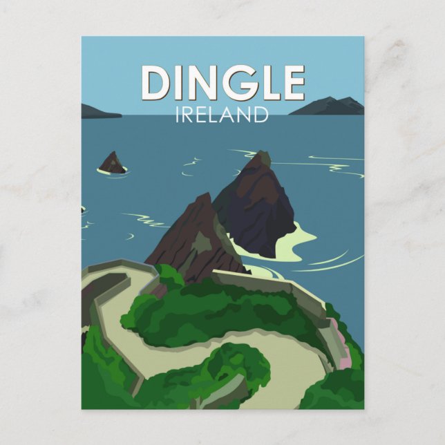 Dingle Peninsula Ireland Travel Vintage Vykort (Framsida)