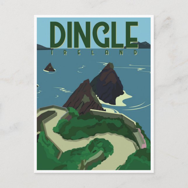 Dingle Peninsula Ireland Travel Vintage Vykort (Framsida)