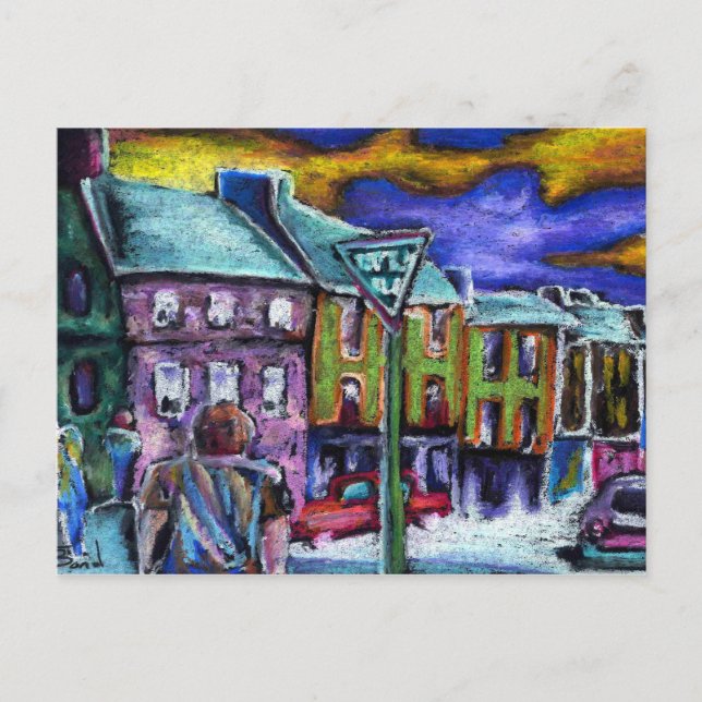 Dingle-stad vid dusk vykort (Framsida)