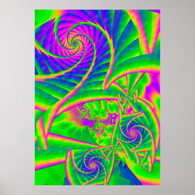 Dinglebär Psychedelic Fused Glass Poster (Framsidan)