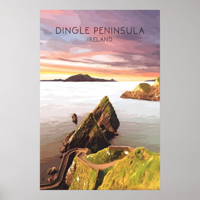 Dinglehalvön Irland Resaaffisch Poster (Framsidan)