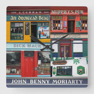 DinglePubsCollage, irländare tar tid på. Irland Fyrkantig Klocka