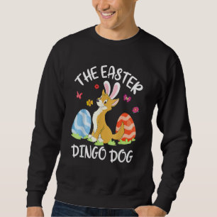 Dingo Hund Bunny Dancing Eggs Lycklig Påsk Ding Lång Ärmad Tröja
