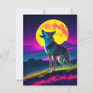 Dingo i månljuset i moorland vykort