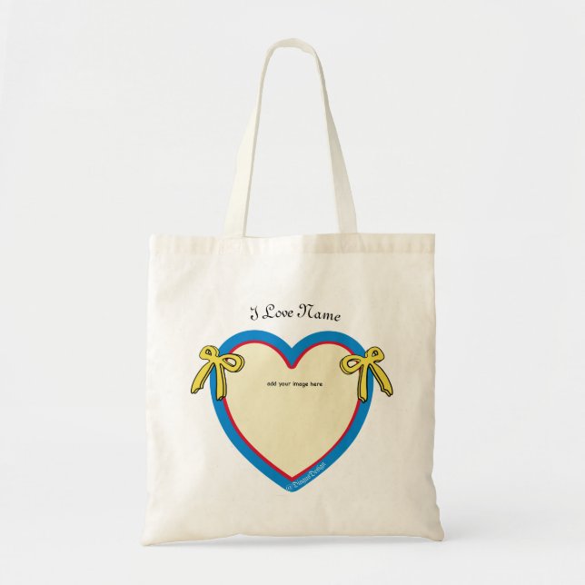 Dingus Bows & Heart Personlig Hej Kattunge 1 Bag Tygkasse (Framsidan)