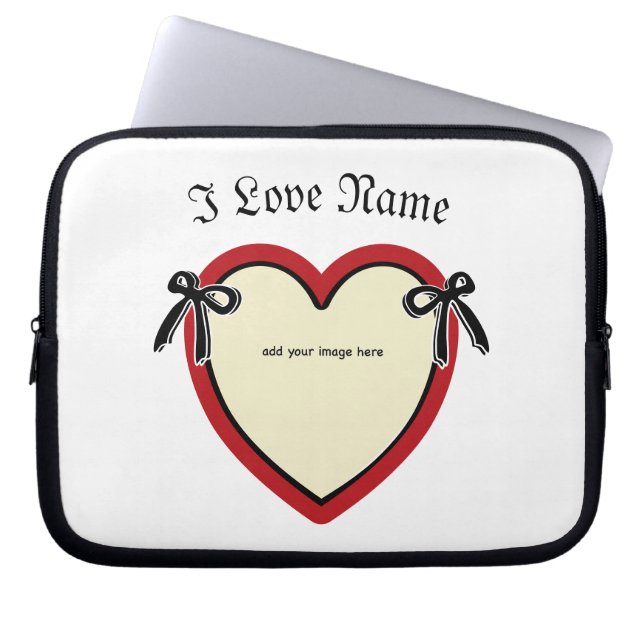 Dingus Bows & Heart-Personlig Laptop Fodral (Framsidan)