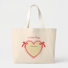 Dingus Bows & Heart Personlig Tote Bag Jumbo Tygkasse