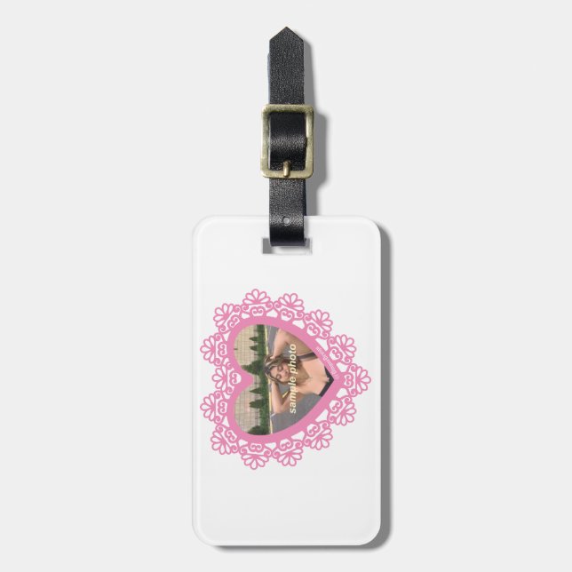 Dingus Heart och Snöre Magnet Bagagebricka (Vertikal Framsida)