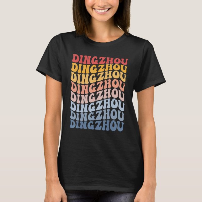 Dingzhou City Groovy Retro T Shirt (Framsida)