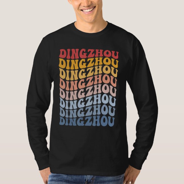 Dingzhou City Groovy Retro T Shirt (Framsida)
