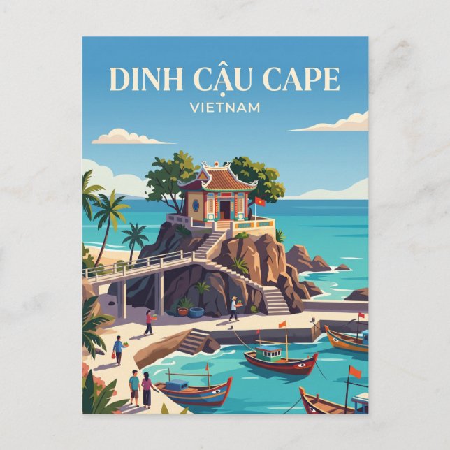Dinh Cậu udde Vietnam Vykort (Framsida)