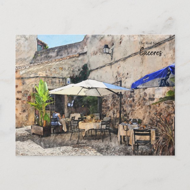 Dining Ensam, Caceres Spanien Vykort (Framsida)