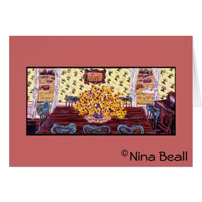 "Dining Room at the Farm", av Nina Beall Hälsningskort (Framsidan Horizontal)