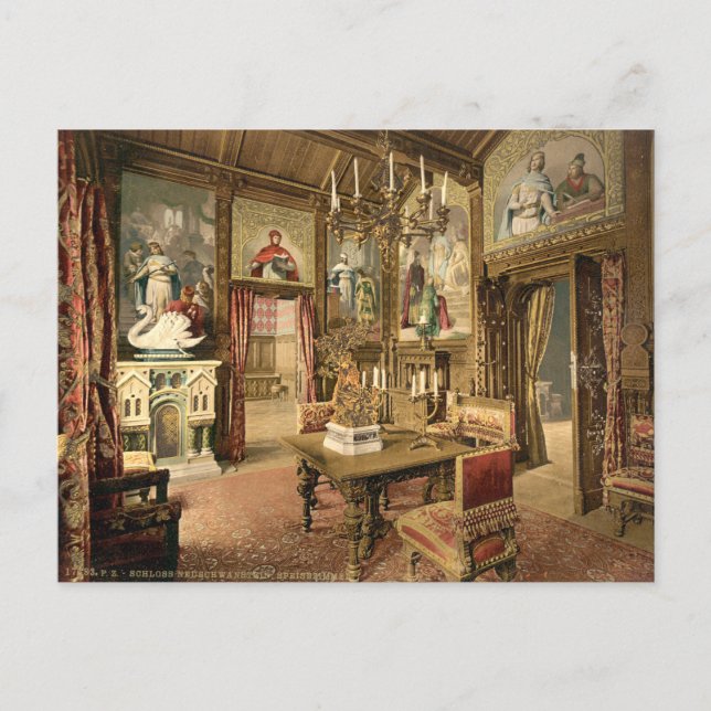 Dining Room, Neuschwanstein Castle, Tyskland Vykort (Framsida)