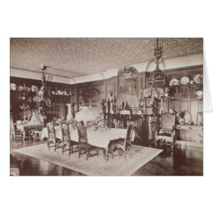 Dining Room, Wickham Hall, Kent, 1897 Hälsningskort