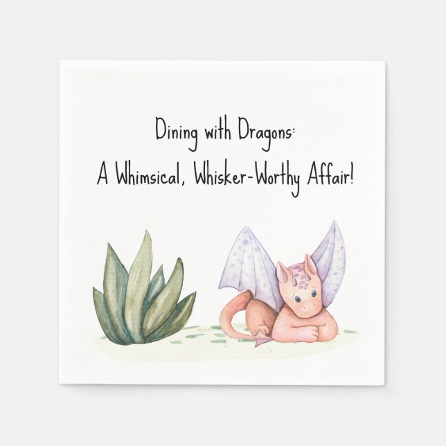 Dining with Dragons: Whimsical Affair! Baby Shower Pappersservett (Framsidan)