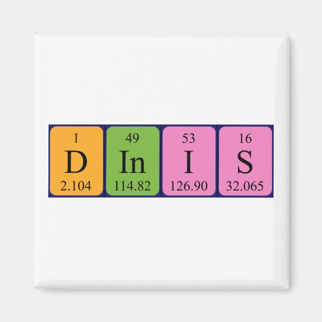 Dinis periodiska magnet bord namn (Framsidan)