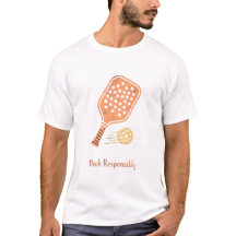 Dink Ansvarsfullt Pickleball T-Shirt | Rolig Retro