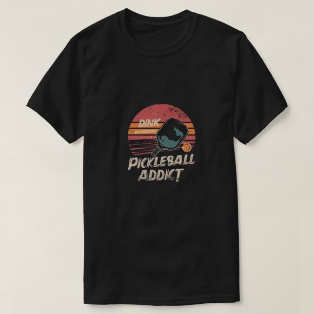 Dink Ansvarsfullt Pickleball T-Shirt - Vintage Ret (Design framsida)