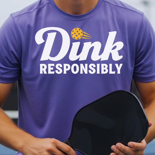 Dink ansvarsfullt Pickleball Tshirts Roliga mening (Skapare uppladdad)