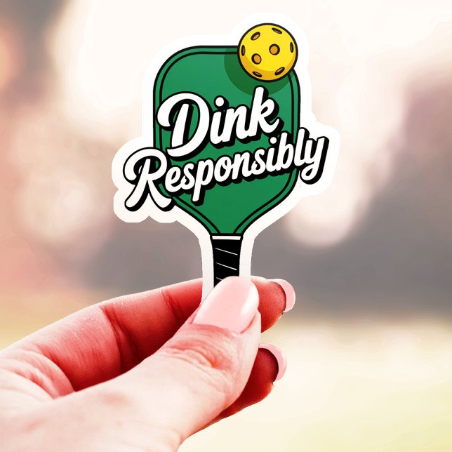 Dink Ansvarsfullt Pickleball Vinyl Klistermärken (Skapare uppladdad)