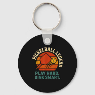 Dink ansvarsfullt retro pickleball rolig vintage  nyckelring