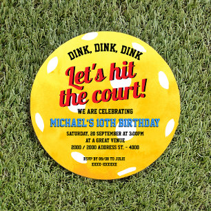 Dink Dink Pickleball Födelsedag Inbjudningar